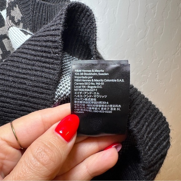 H&M+ Jacquard-knit Sweater Vest Pink Patterned Size Small - Picture 6 of 7